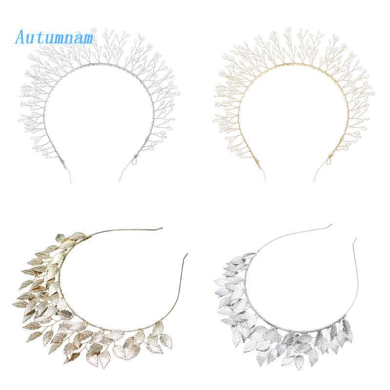 Cài Tóc Hình Lá Đính Ngọc Trai Phong Cách Vintage Cho Cô Dâu