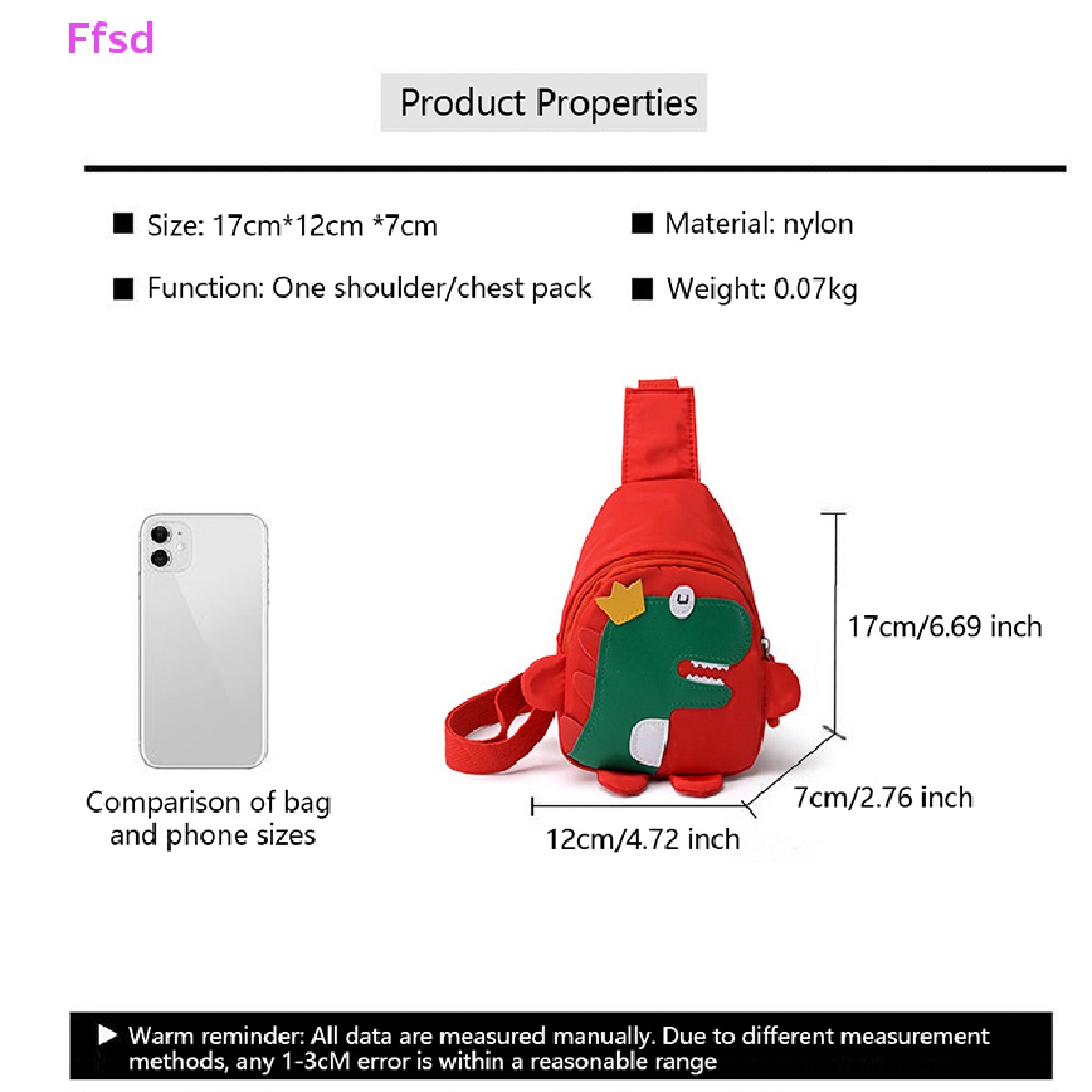 {Ffsd} Bán Chạy Ba Lô Đeo Chéo Ngực / Ngực Hình Khủng Long Hoạt Hình Dễ Thương Cho Bé Trai /