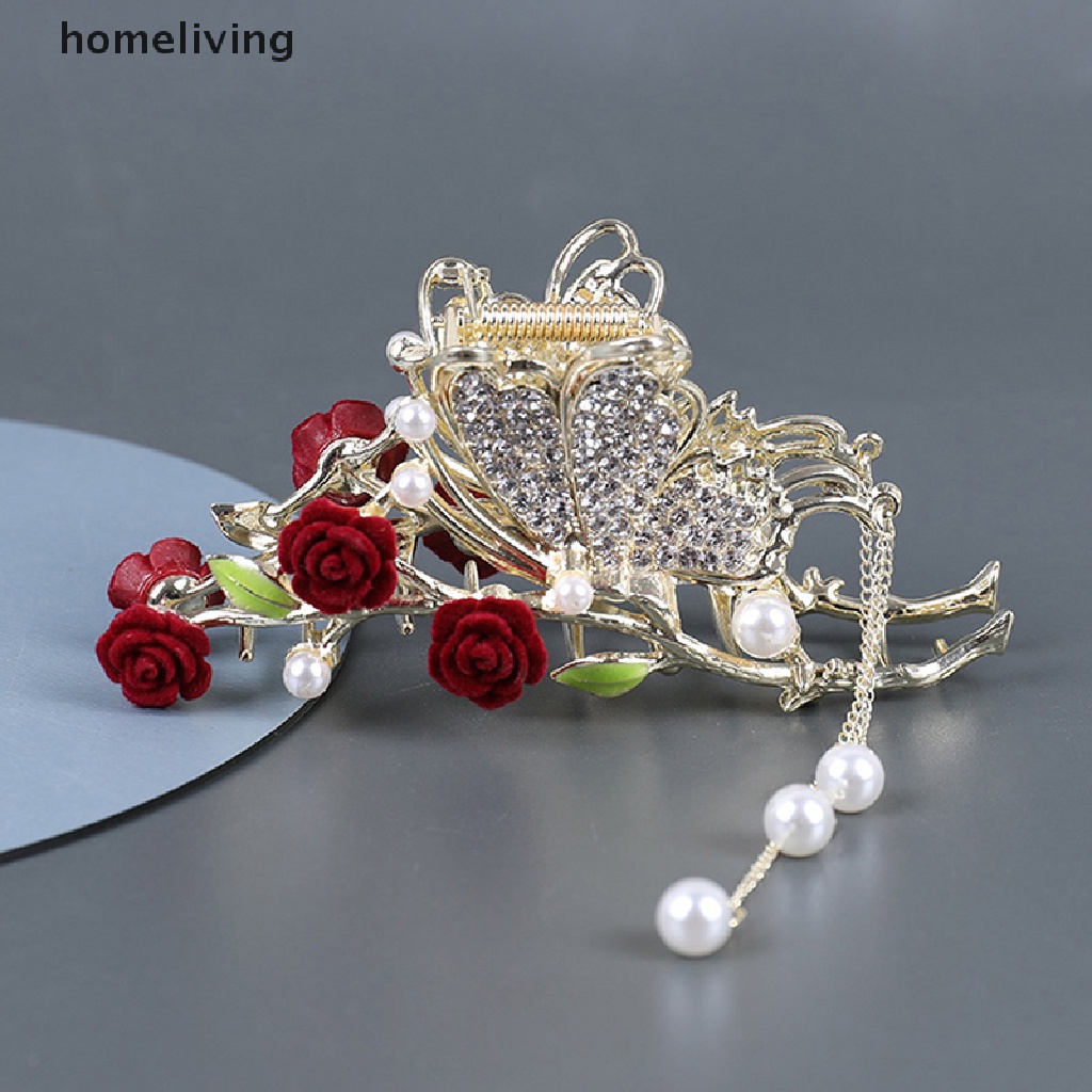 Kẹp Tóc Hình Hoa Hồng Đính Ngọc Trai Thời Trang Thanh Lịch Cho Nữ