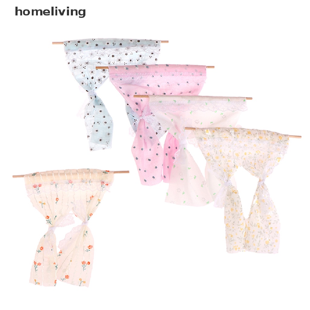 1 Rèm Cửa Ren Hoa Cúc Xinh Xắn Cho Nhà Búp Bê Tỉ Lệ 1: 12