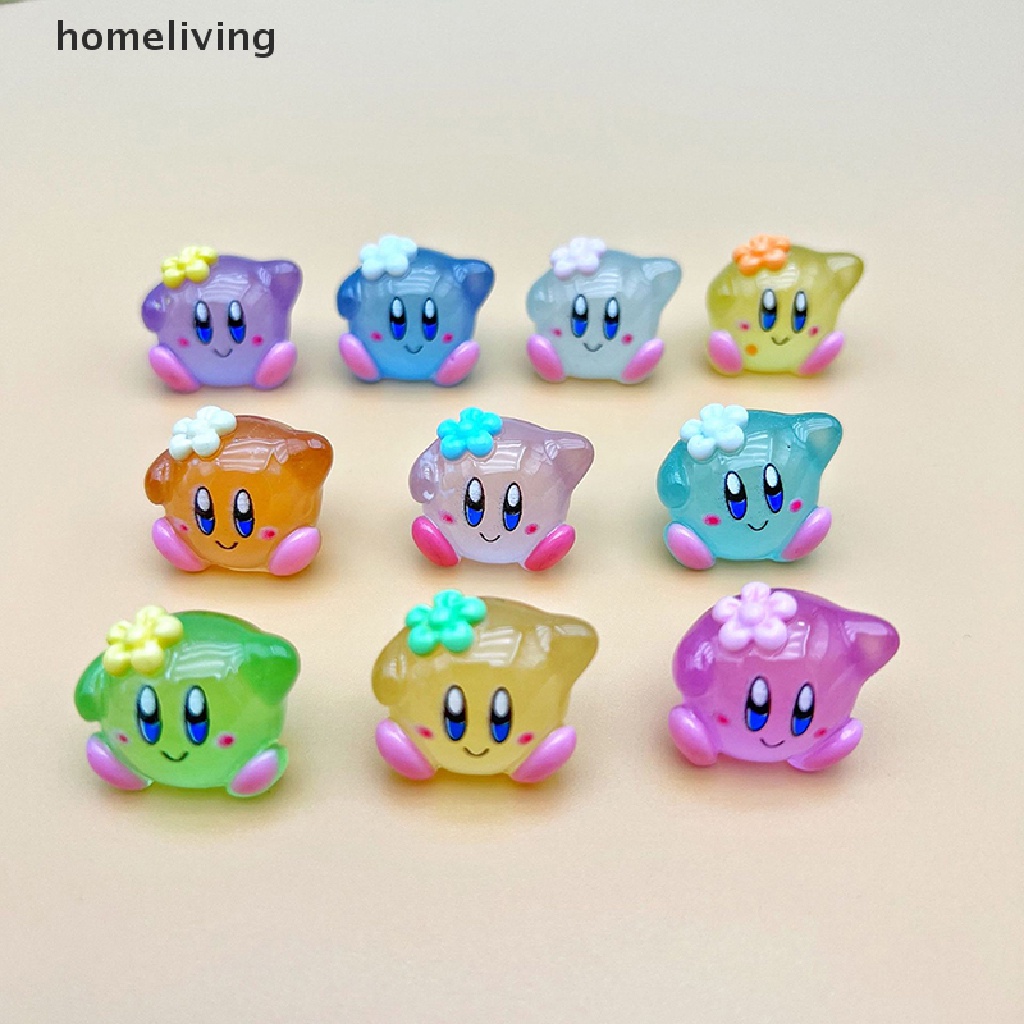 Bộ 2 Tượng Hoạt Hình Kirby Dạ Quang Trang Trí Tiểu Cảnh