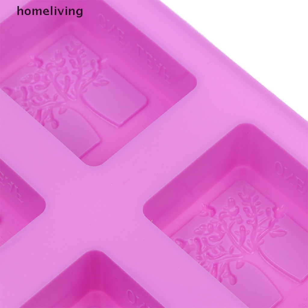 Khuôn Làm Bánh / Xà Phòng 4 Ngăn Hình Cây Đời Bằng Silicone DIY