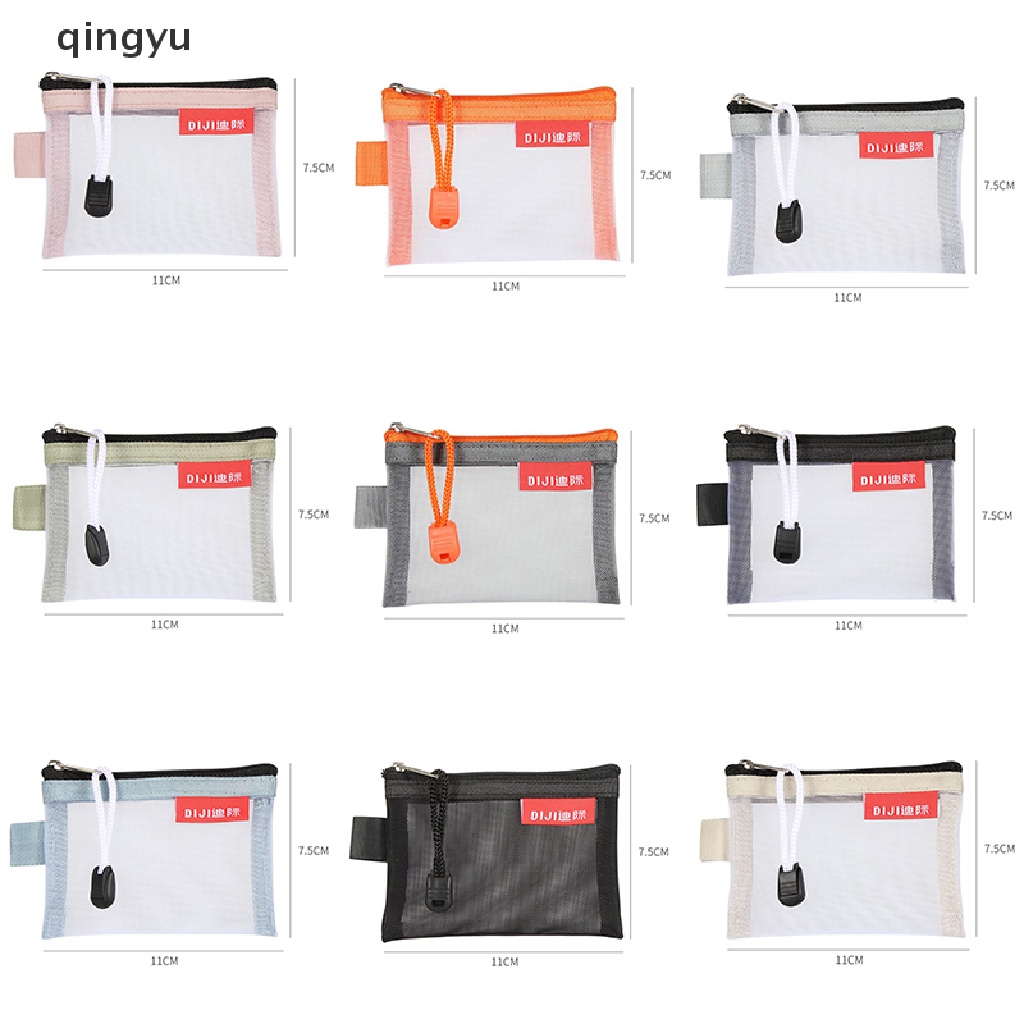 Qingyu Ví Lưới Mini Đựng Tiền Xu / Tai Nghe / Thẻ Tín Dụng