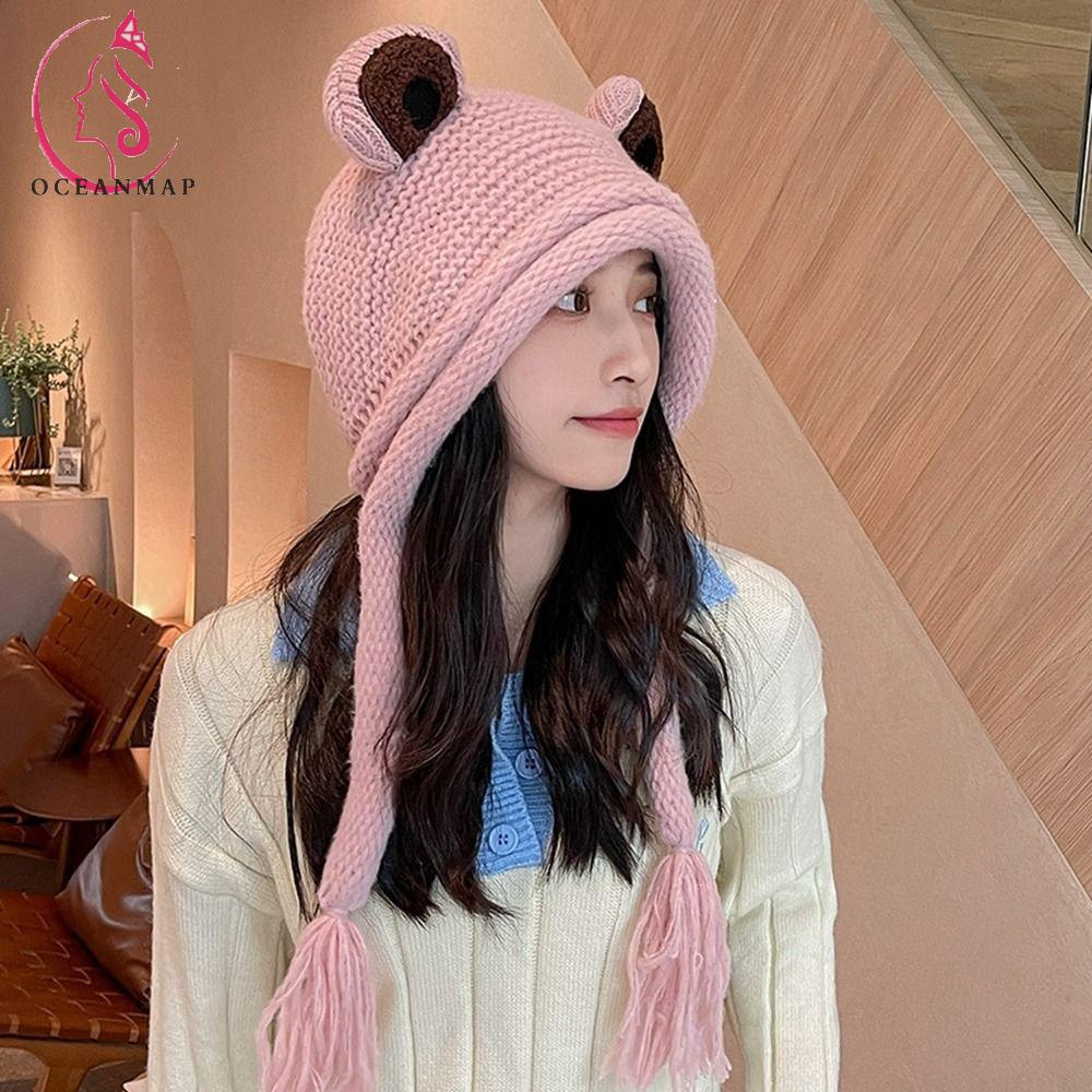 Mũ Len Dệt Kim Hình Ếch Hoạt Hình Giữ Ấm Mùa Đông Phong Cách Hàn Quốc