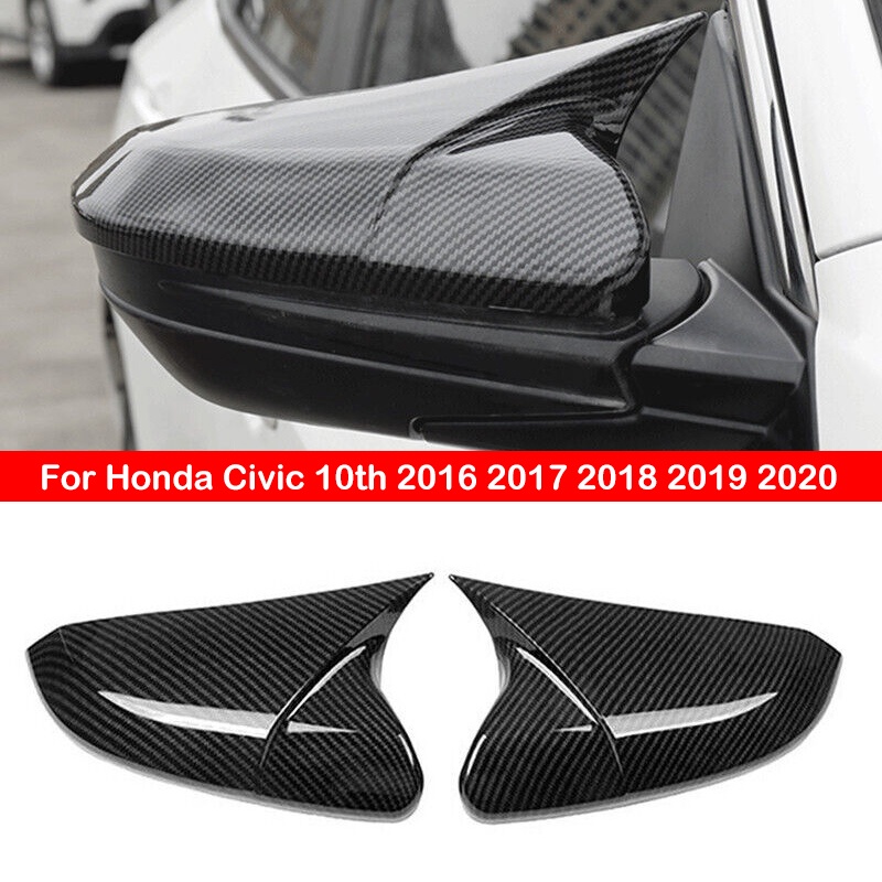 Ốp Gương Chiếu Hậu Bằng Sợi Carbon Cao Cấp Cho Honda Civic 10th 2016 2017 2018 2019 2020
