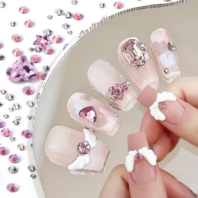 UR SUGAR Phụ Kiện Trang Trí Móng Tay 3D Hình Đôi Cánh / Trái Tim / Ngôi Sao Đáy Phẳng Bằng Acrylic