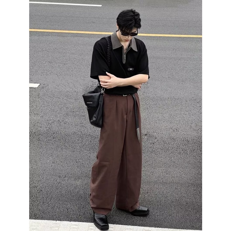 Áo Thun POLO Ngắn Tay Có Khóa Kéo Thời Trang Dành Cho Nam