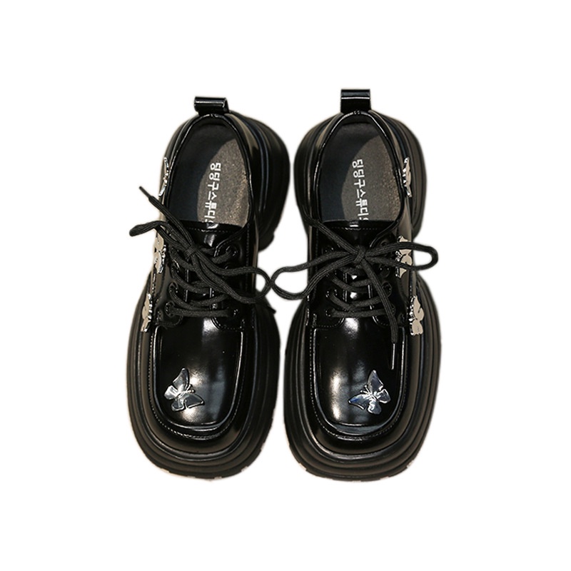 Duoya Giày Lười Da Đế Dày Tăng Chiều Cao Phong Cách Preppy Hàn Quốc Cho Nữ
