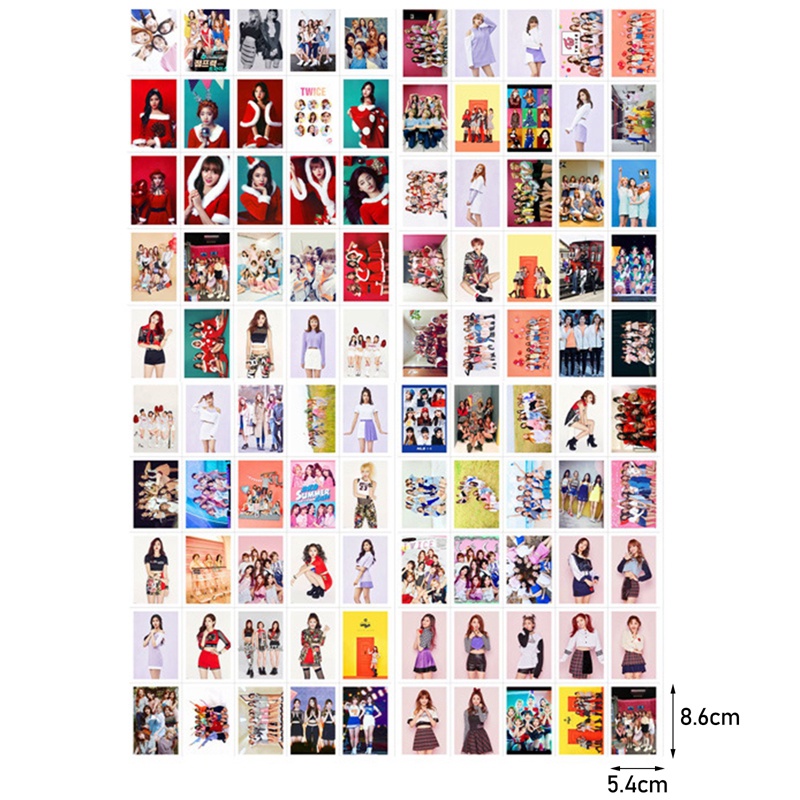 Set 100 Tấm Thẻ Ảnh Hd In Hình Nhóm Nhạc TWICE Dễ Thương Xinh Xắn