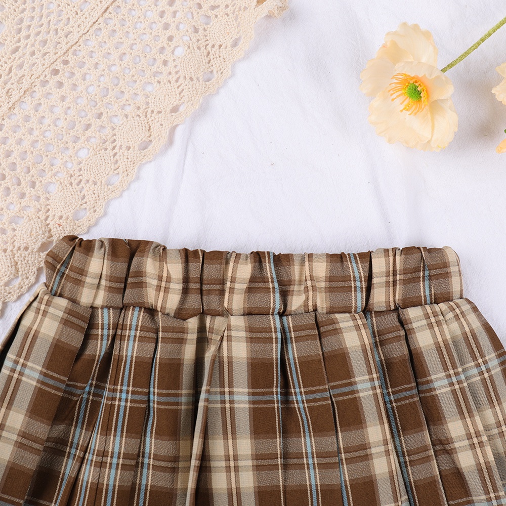 BEAR LEADER Set Đồ Mùa Hè 2023 Gồm Áo Cổ Búp Bê Nhẹ + Chân Váy Xếp Ly Cho Bé Gái 2-6 Tuổi