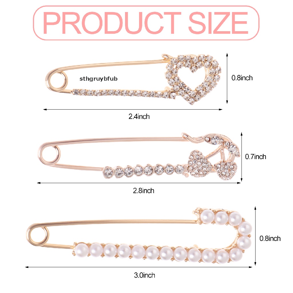 Set 12 Ghim Cài Áo Đính Ngọc Trai Nhân Tạo Thời Trang