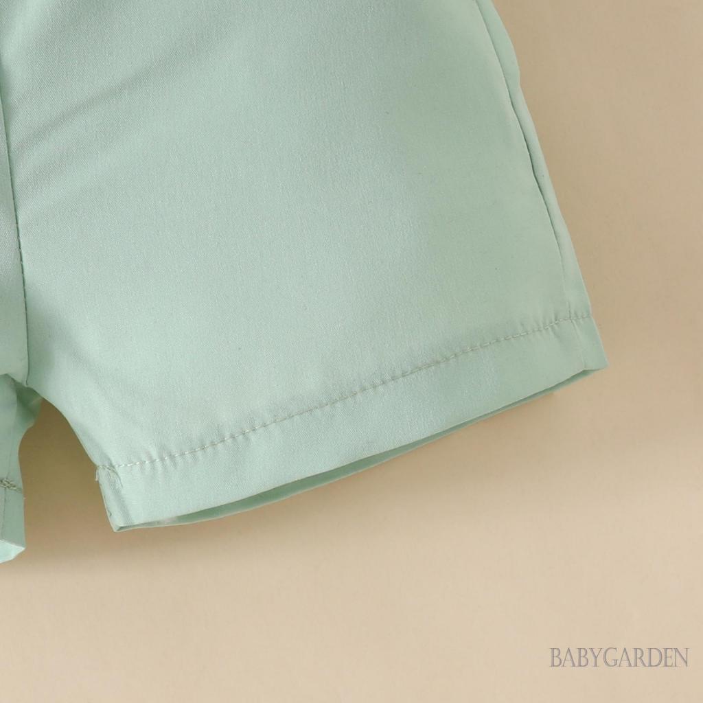 Bộ Áo Liền Quần Ngắn Tay Họa Tiết Caro + Quần Short Yếm Co Giãn Thời Trang Cho Bé Trai