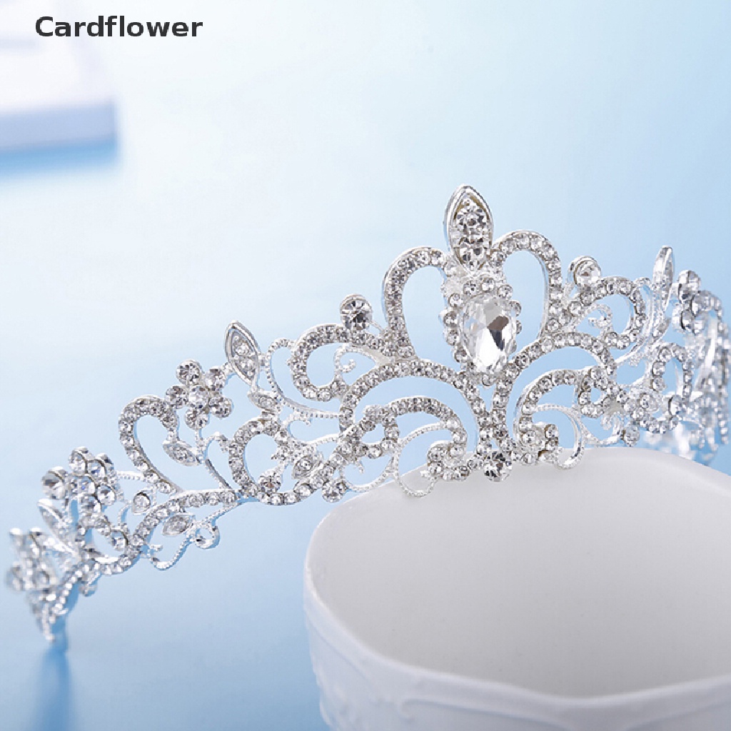 < Cardflower > Vương Miện Cài Tóc Đính Đá Dễ Thương Thanh Lịch Cho Cô Dâu Trong Ngày Cưới