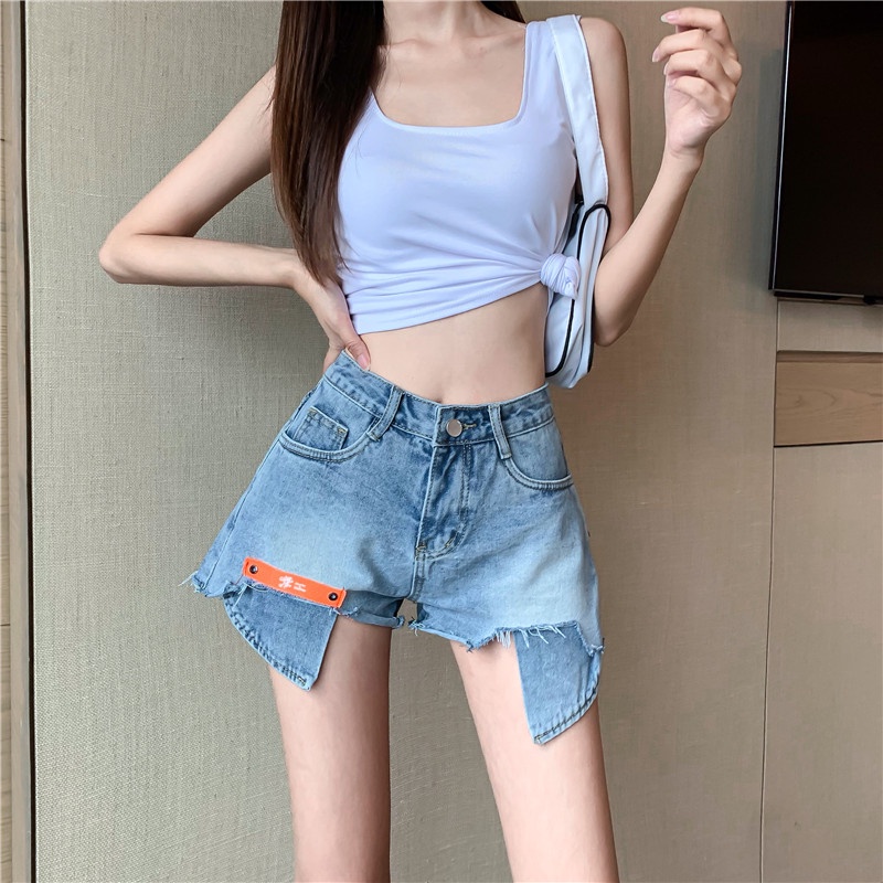 NZN Quần Short jeans Chữ A Thời Trang Hàn Quốc Cá Tính Cho Nữ