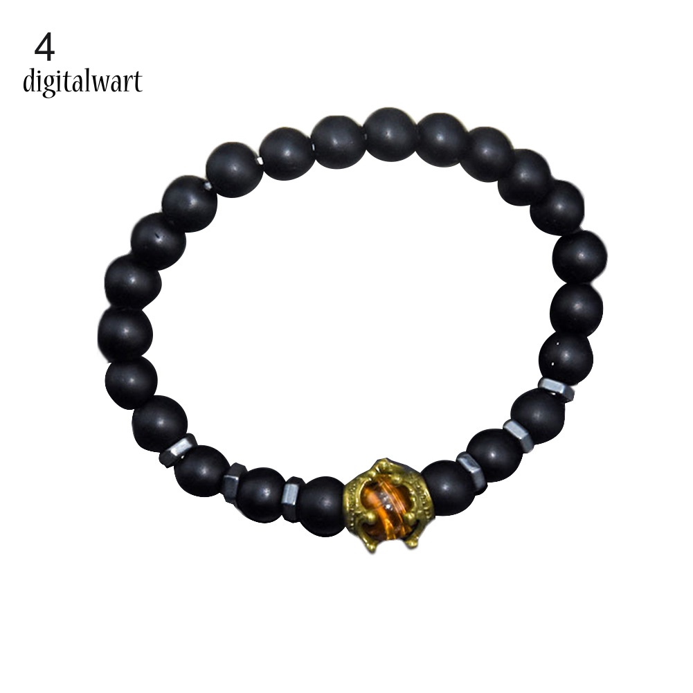 Kỹ Thuật Số| Vòng Tay Chuỗi Hạt Đá Tự Nhiên Hình Vương Miện Thời Trang Cho Nam