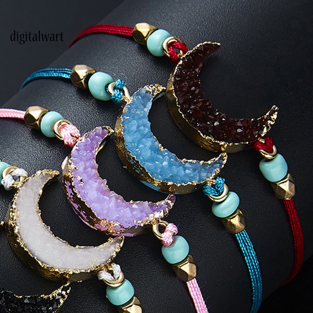 Kỹ Thuật Số| Vòng Tay Hạt Resin Thân Thiện Với Da Mặt Trăng Thời Trang Cho Nữ