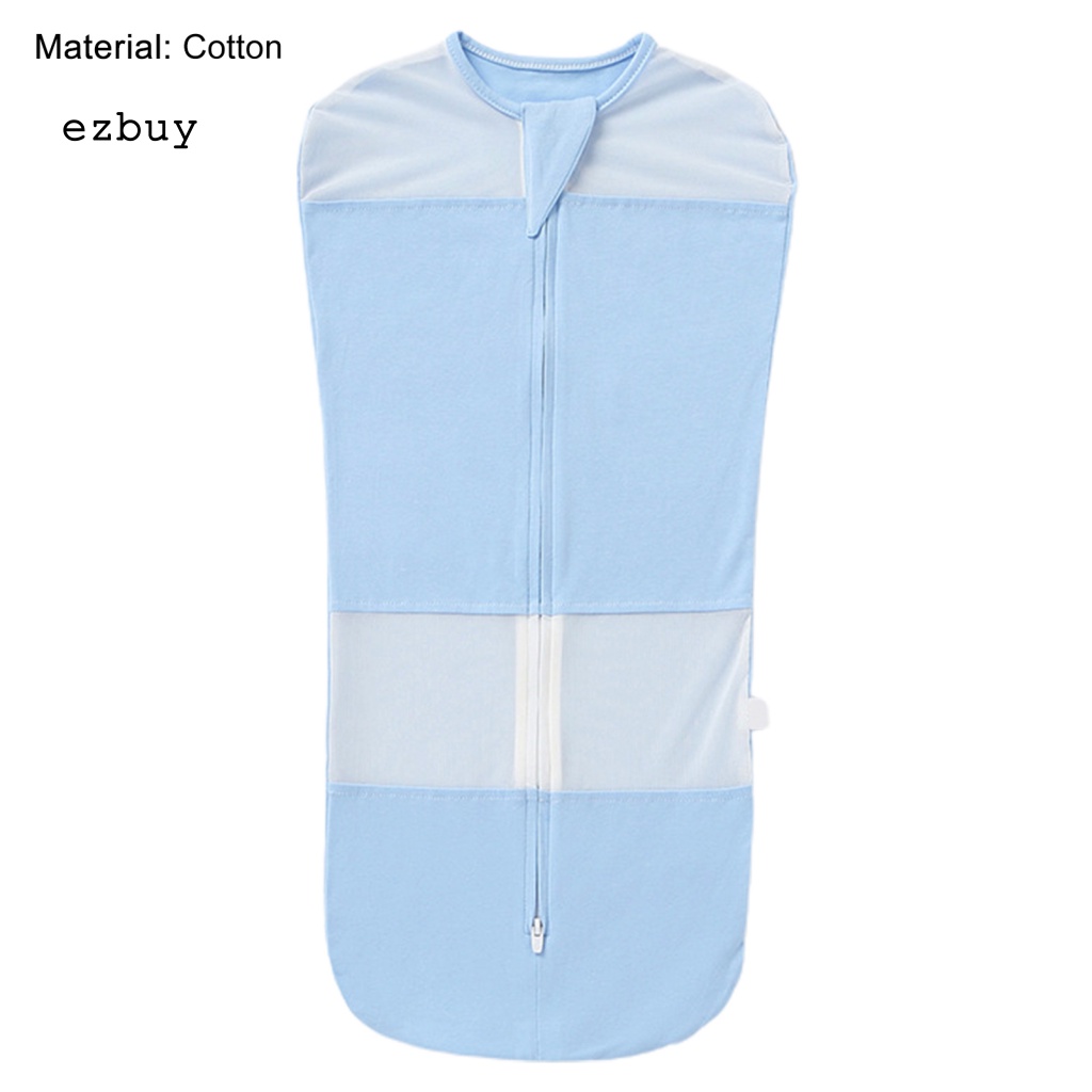 [EY] Chăn Quấn Em Bé Chất Liệu Cotton Có Dây Kéo Kép Màu Trơn Parisarc