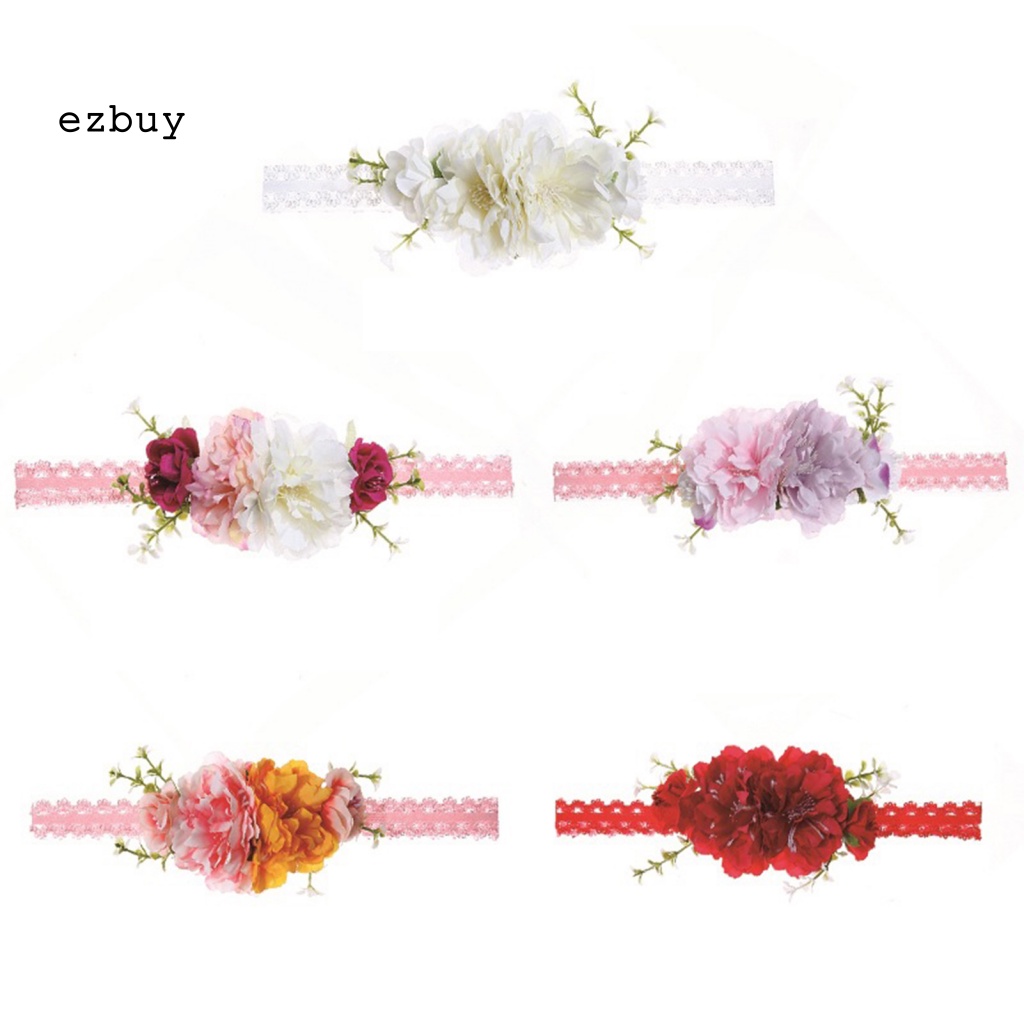 [EY] Băng Đô Hoa Co Giãn Mô Phỏng Tối Giản Dễ Phối Đồ Làm Phụ Kiện Chụp Ảnh Cho Bé