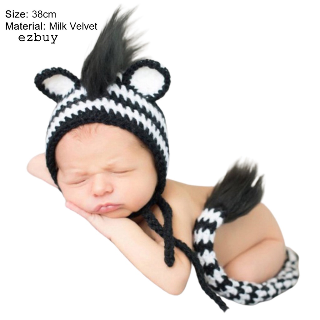 1 Set Mũ Cotton Sữa Thoáng Khí Unisex Làm Đạo Cụ Chụp Ảnh Cho Bé Sơ Sinh