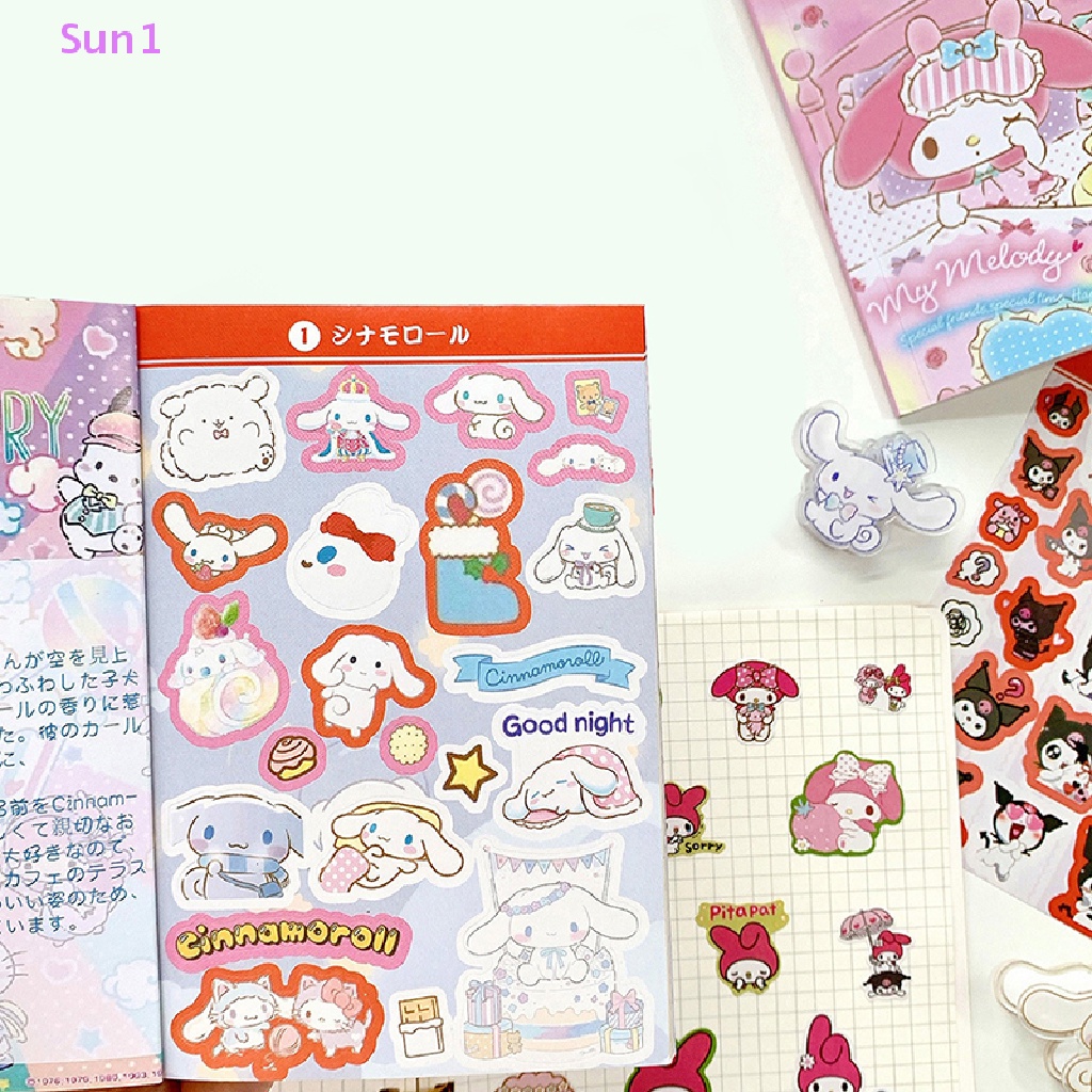 SANRIO Sun1 > 450 Miếng Dán Hoạt Hình Kuromi Melody &amp; Coogo Dễ Thương Trang Trí Điện Thoại / Sổ Tay DIY