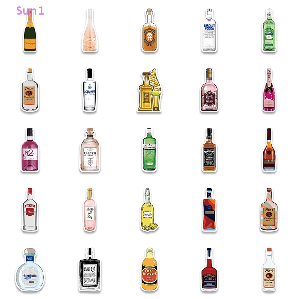 Set 50 Miếng Dán Hoạt Hình Trang Trí Xe Hơi / Vali / Laptop / Máy Tính Bảng