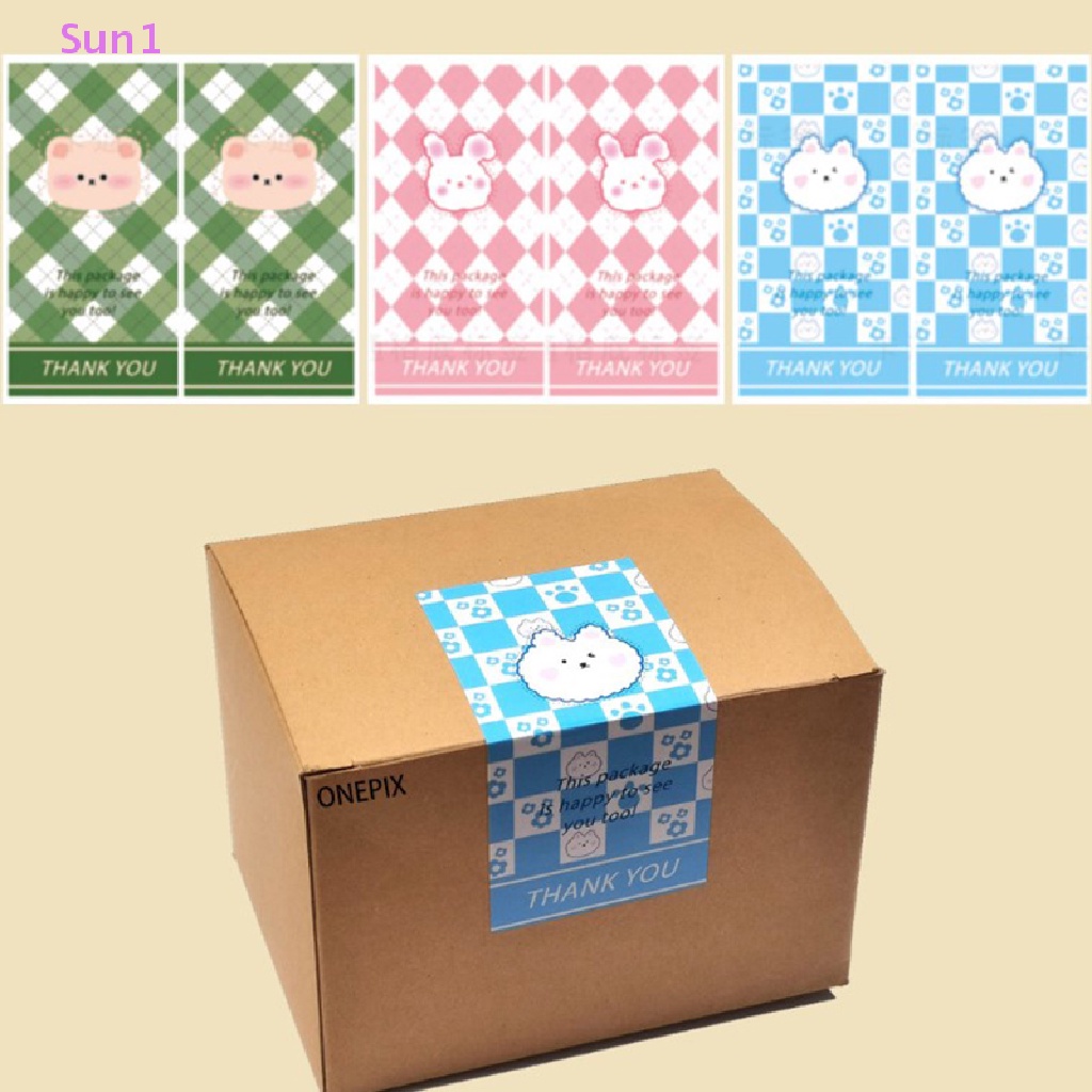 Set 50 Sticker Dán Hình Chữ Nhật Họa Tiết Động Vật Dễ Thương 10CM * 5CM