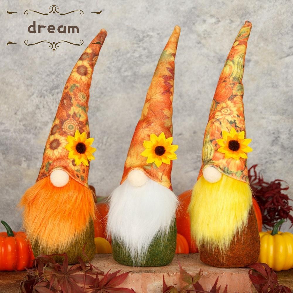 【DREAMLIFE】Fall Decoration Pumpkin Maple Leaf Gnome Rudolph Faceless Dwarf Dolls Autumn
