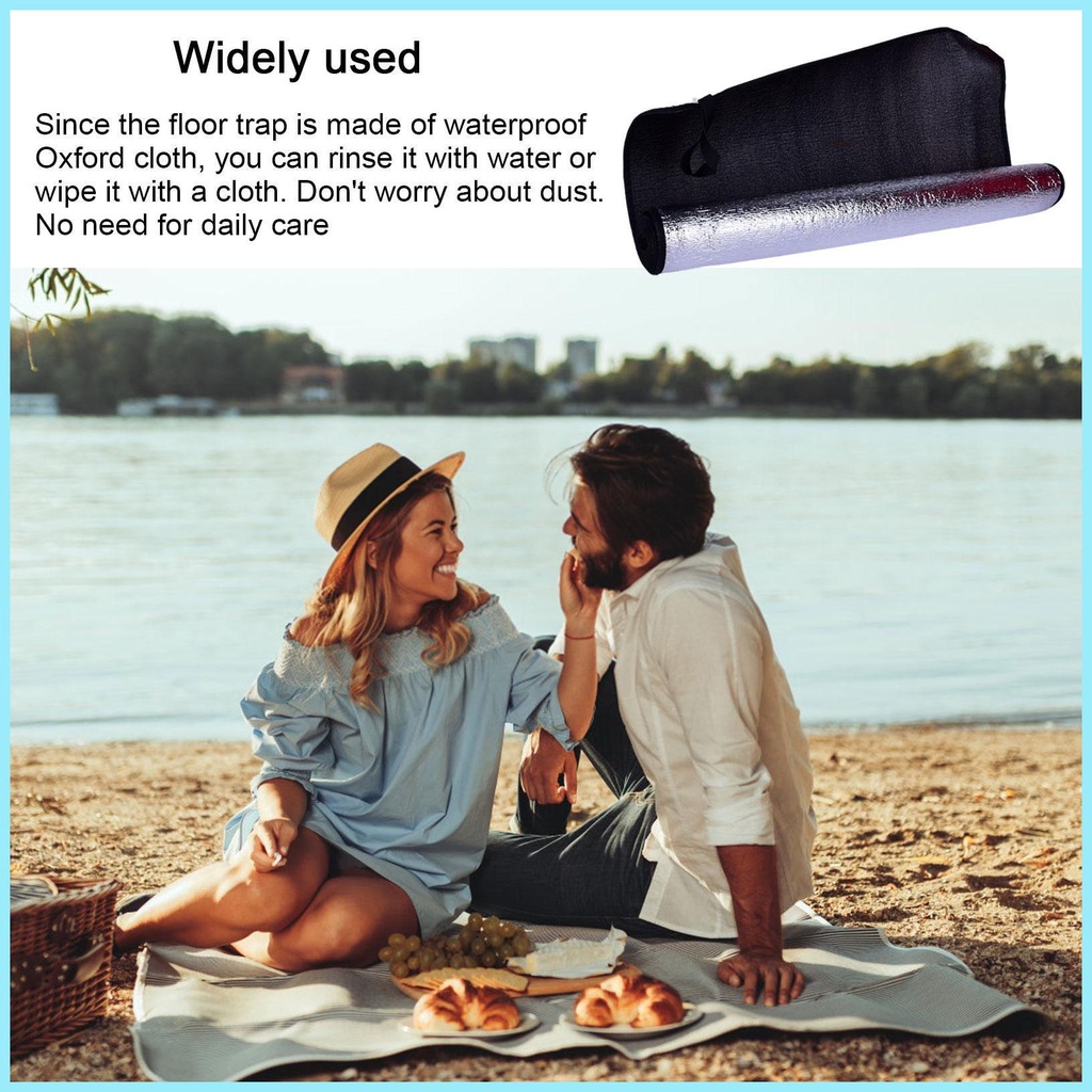 Thảm Cắm Trại 68.9x23.62inch Bằng Màng Nhôm Kèm 2 Dây Buộc Tiện Dụng