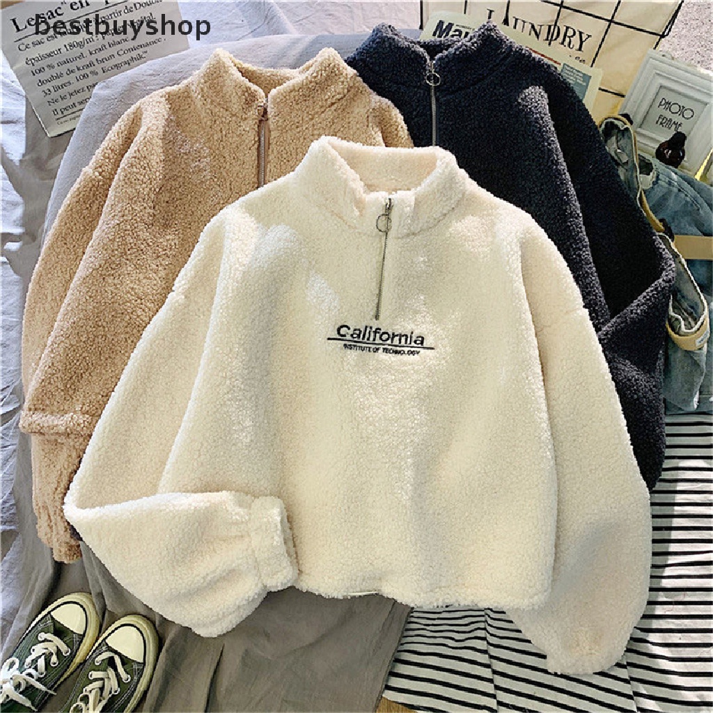 Tốt Nhất Mua Sắm Áo Sweatshirt Vải Cashmere Dáng Rộng Ngắn In Chữ Thời Trang Thu Đông Cho Nữ YHN
