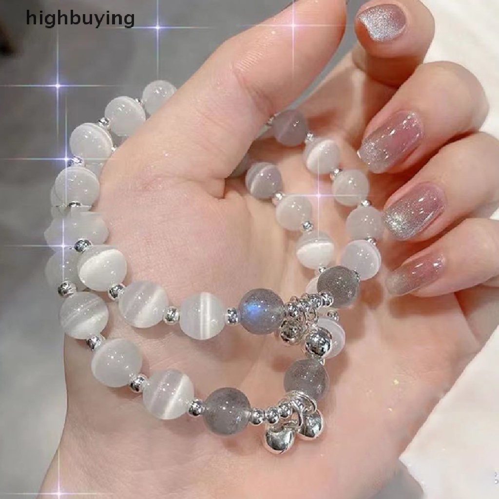 Vòng Tay Chuỗi Hạt Đá Mắt Mèo Dễ Thương Cho Nữ