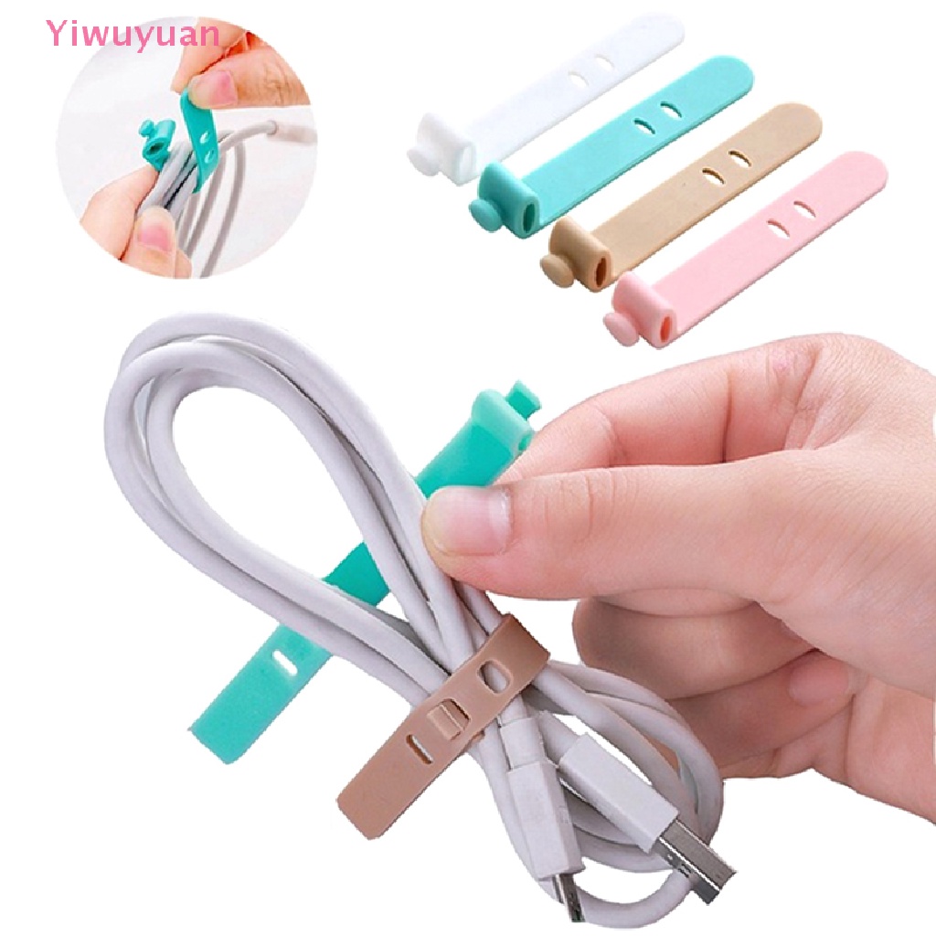 &lt;Yiwuyuan&gt; Silicone Data Cable Organizer Headphone Cord Finishing Buckle Wrap Tie Strap New