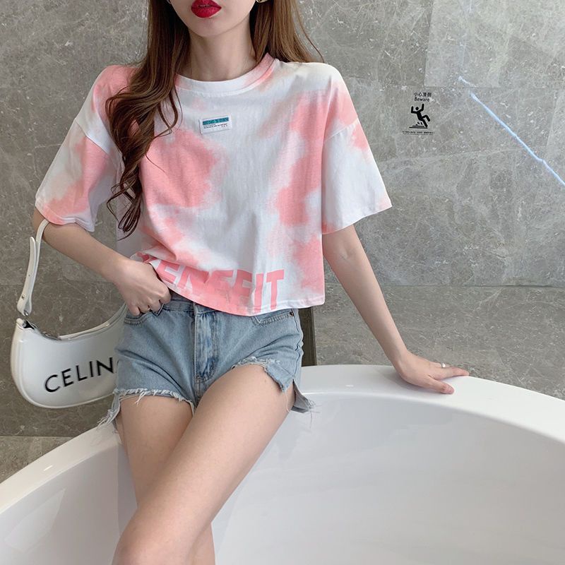Áo Thun Tay Ngắn Họa Tiết Màu Nhuộm Thiết Kế Mới Thời Trang Mùa Hè 2023