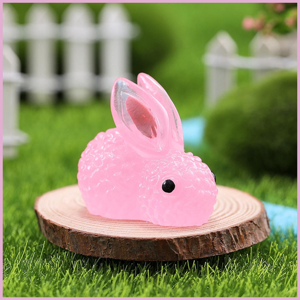 Mô Hình Thỏ Mini Bằng Nhựa Phát Quang Trang Trí Tiểu Cảnh