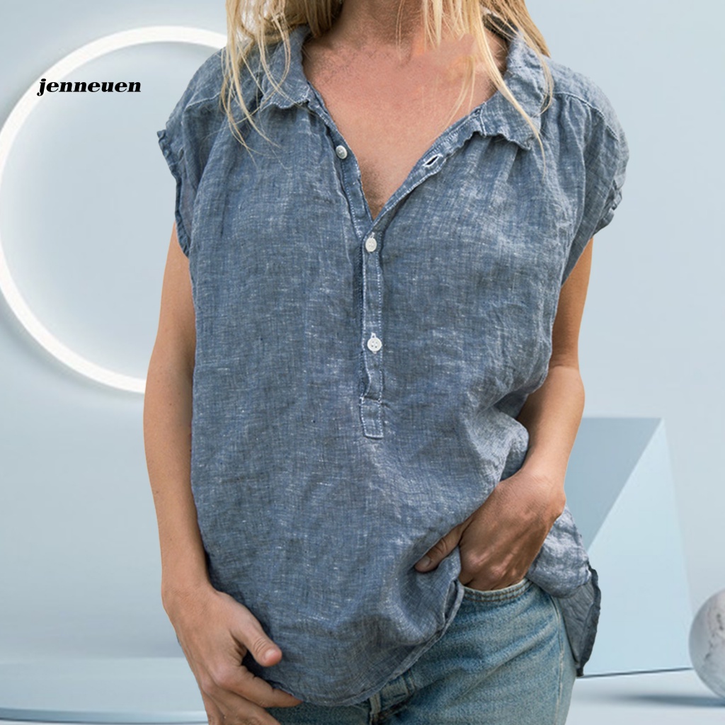 Áo Sơ Mi Cotton Không Tay Thấm Hút Mồ Hôi Thời Trang Mùa Hè Cho Nữ