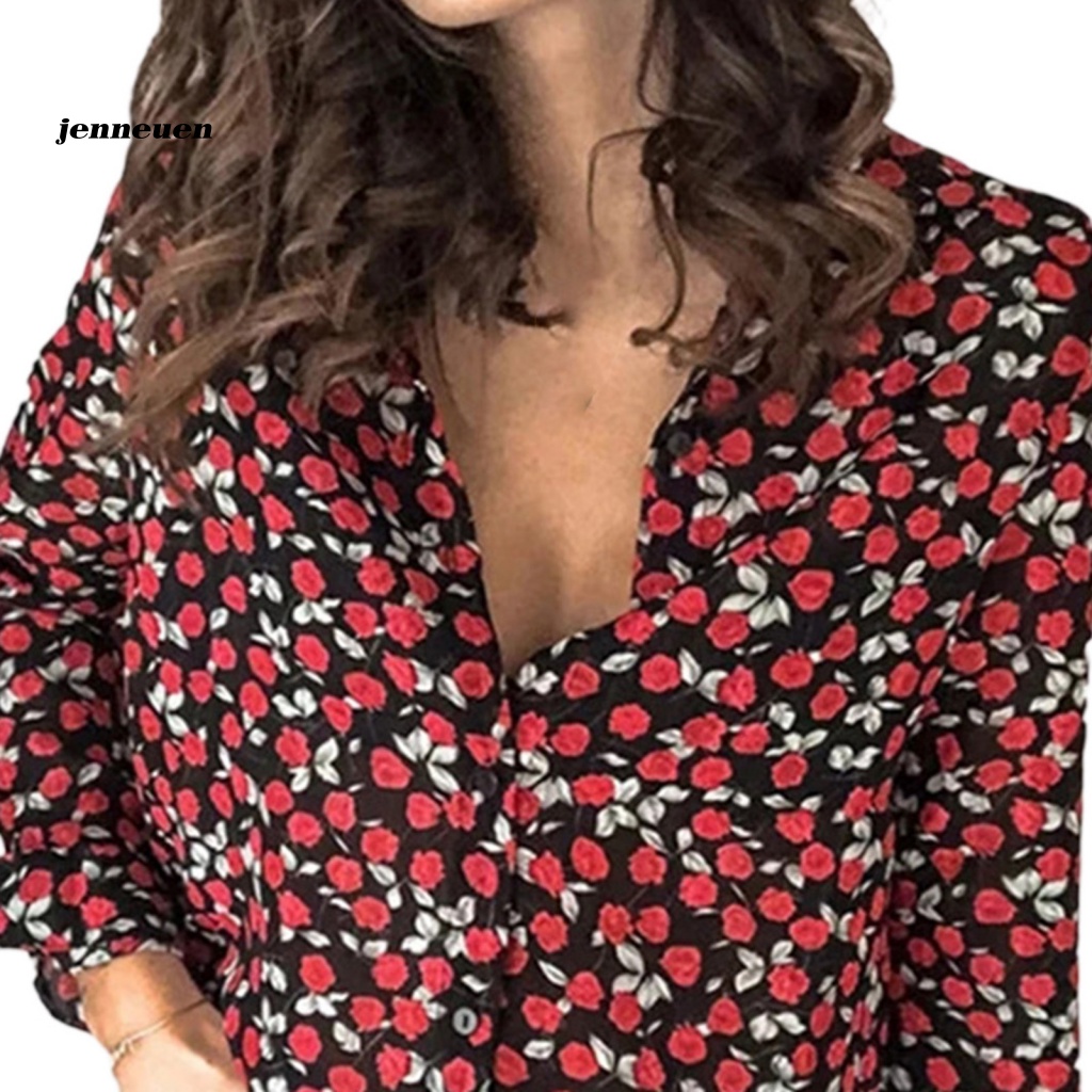 Áo Sơ Mi Dáng Rộng In Hoa Thời Trang Mùa Xuân Quyến Rũ Cho Nữ