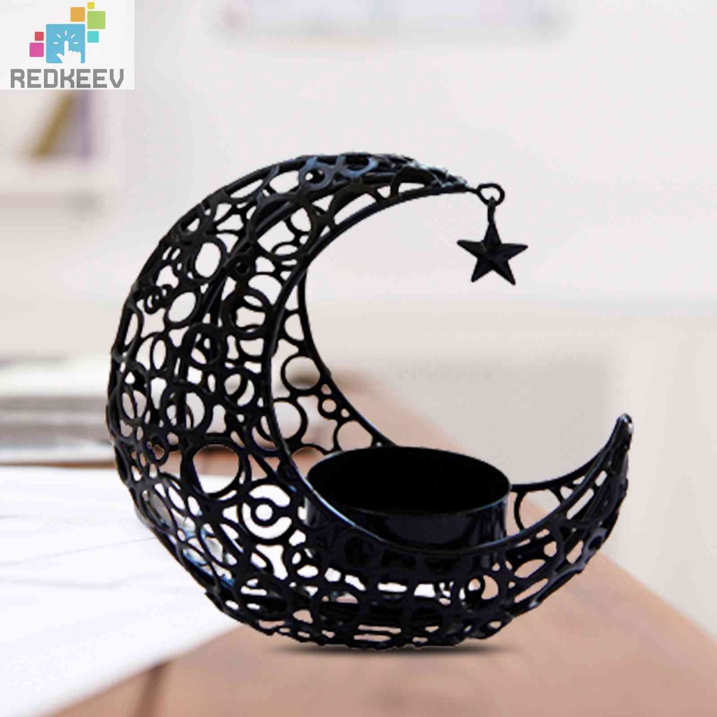 Giá Đỡ Nến Hình Bán Nguyệt Bằng Kim Loại Độc Đáo Trang Trí Nhà Cửa /