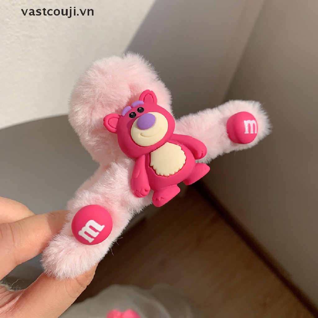 Băng Đô Cài Tóc Ba Chiều Hình Gấu Dâu Tây VASTJI Dễ Thương