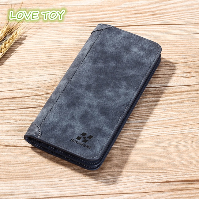 Ví Da Pu Dáng Dài Cỡ Lớn Đựng Thẻ Kiểu Hàn Quốc Cá Tính Cho Nam Giá Đỡ