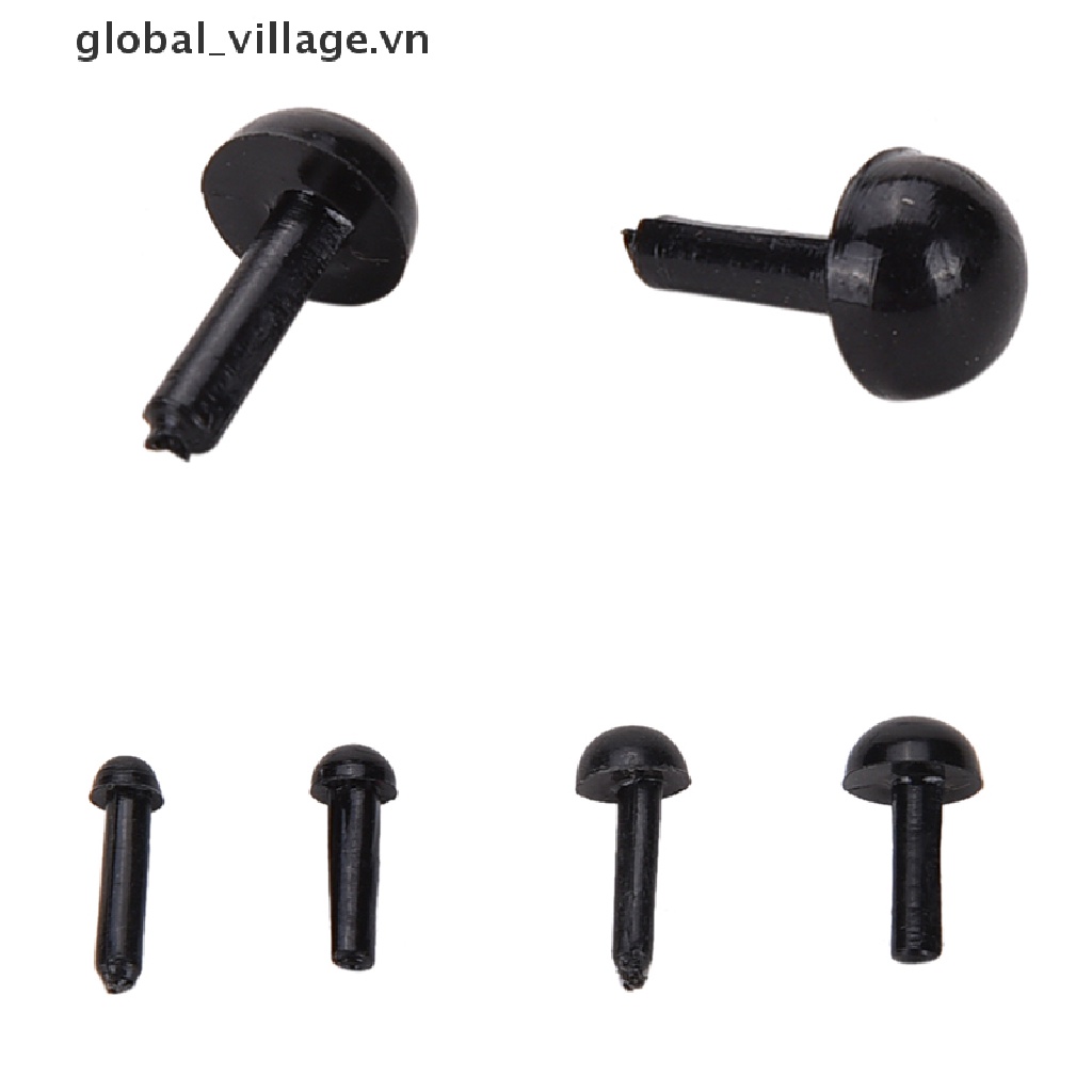 Set 100 Mắt Nhựa Màu Đen 4 Kích Cỡ Cho Búp Bê / Gấu / Thú Nhồi Bông DIY