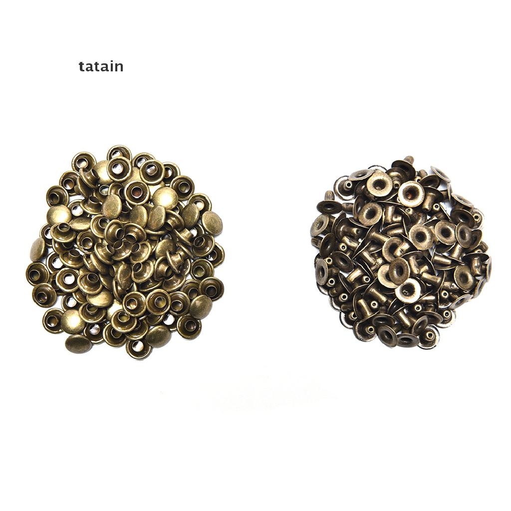 Set 100 Đinh Tán Bằng Đồng Thau 3 Kích Cỡ Tự Làm Thắt Lưng Da