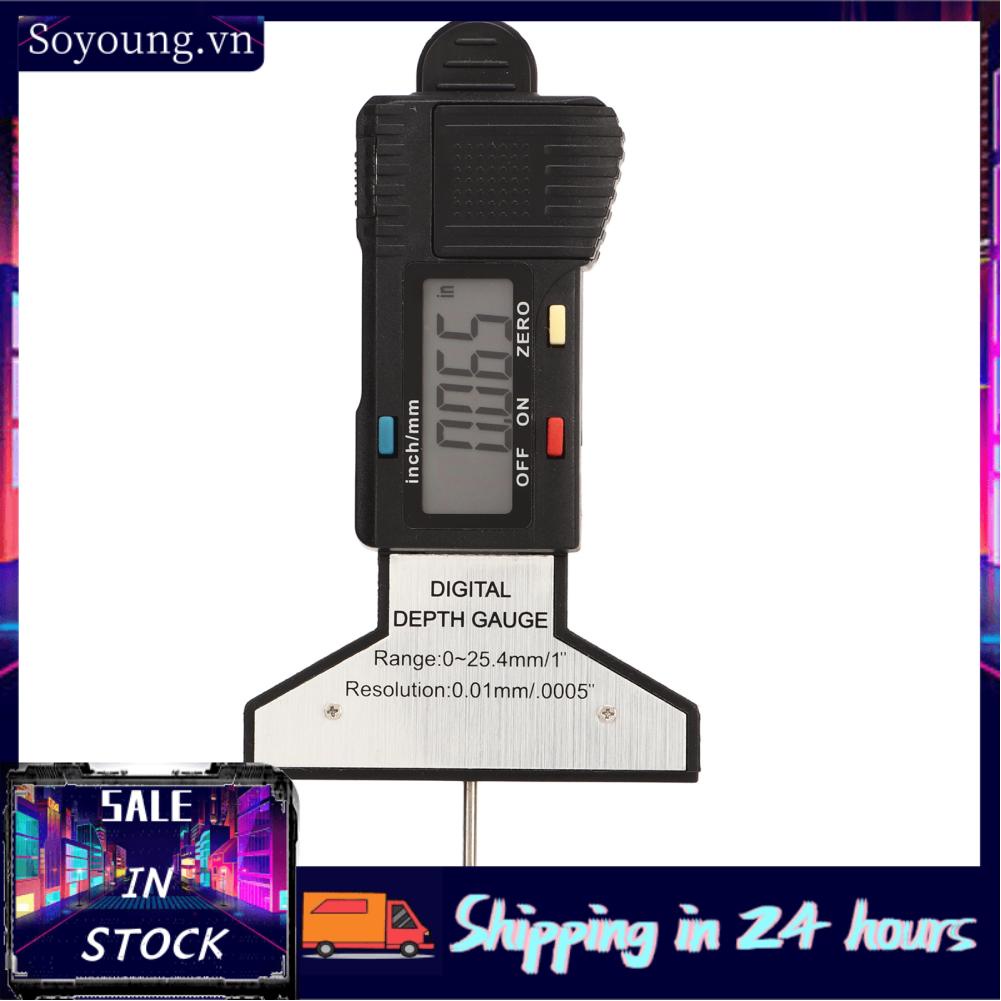 Soyoung Tyre Tread Depth Gauge  Easy To Read LCD Display Portable Measuring Tool Inch Mm Conversion High Accuracy for Cars Trucks