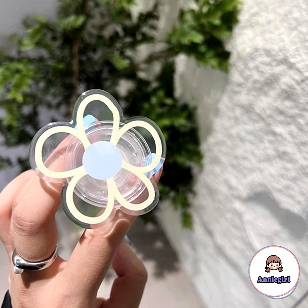 Giá Đỡ Điện Thoại / Máy Tính Bảng Hình Hoa Màu Xanh Da Trời Bằng Kính Cường Lực