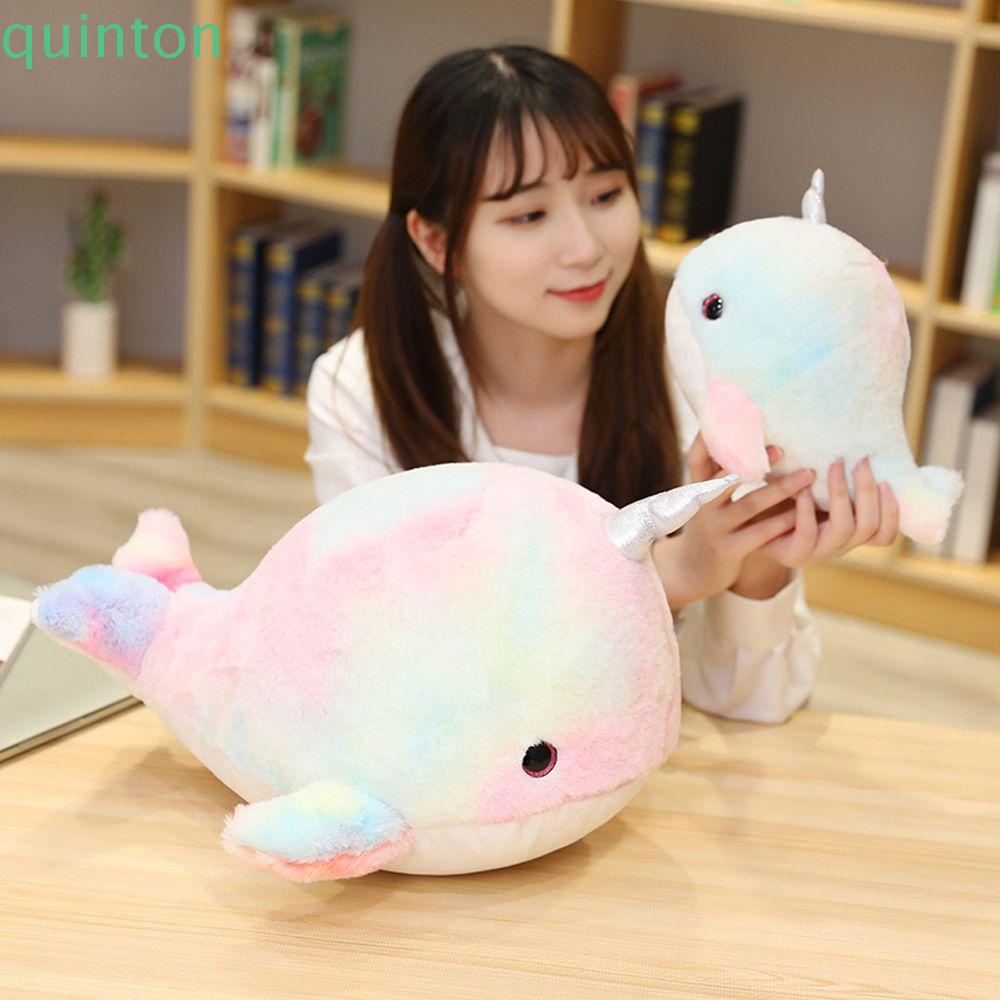 Đồ chơi nhồi bông Hình Narwhal Nhiều Màu Sắc Trang Trí Phòng Ngủ Cho Bé