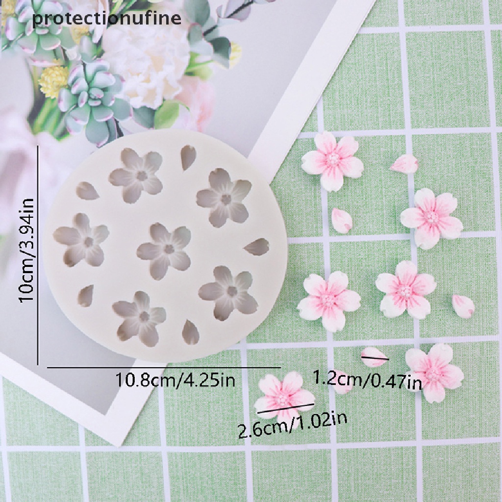 1 Khuôn Silicone Tạo Hình Hoa Anh Đào 6 Lỗ Trang Trí Bánh Kem DIY PR3VN