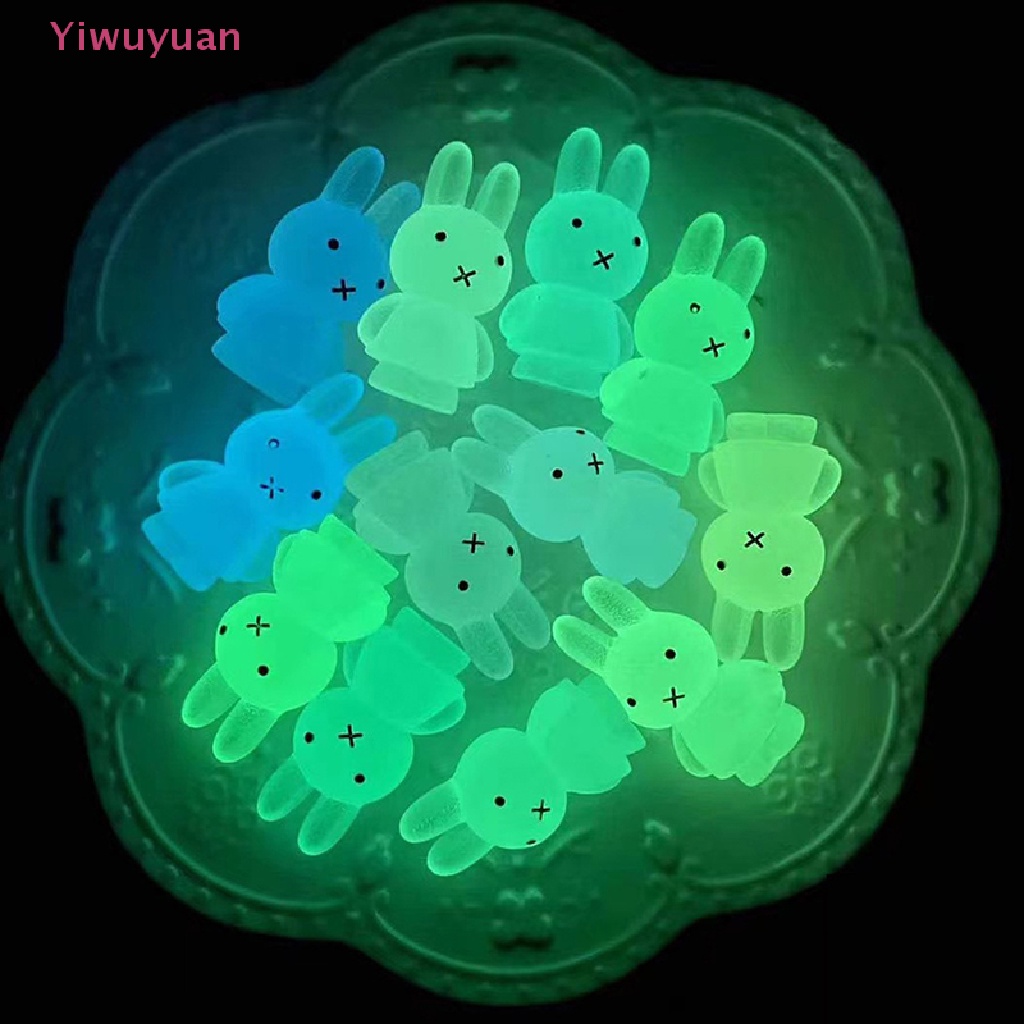 < Yiwuyuan > Phụ Kiện Móc Chìa Khóa Ba Chiều Bằng Nhựa resin Hình Thỏ Dạ Quang Dễ Thương DIY Mới