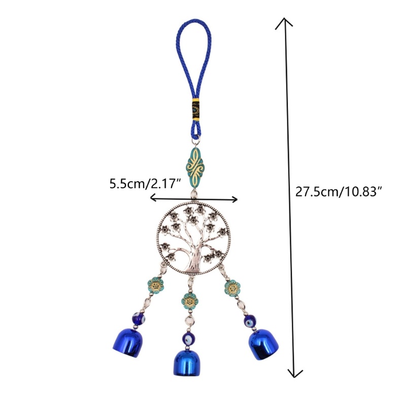 Chuông Gió Hình Đôi Mắt Quỷ Màu Xanh Dương Độc Đáo Trang Trí Sân Vườn / Xe Hơi