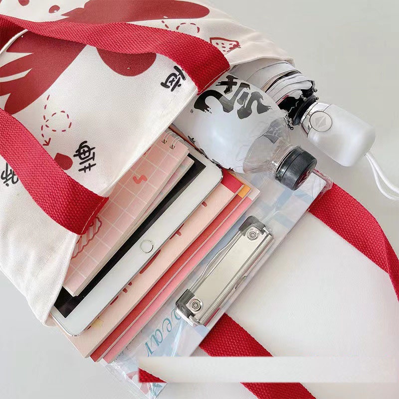 Túi xách vải tote bag túi vải canvas đeo vai totebag đi học giá rẻ hoạt hình cute Totte.Store T03