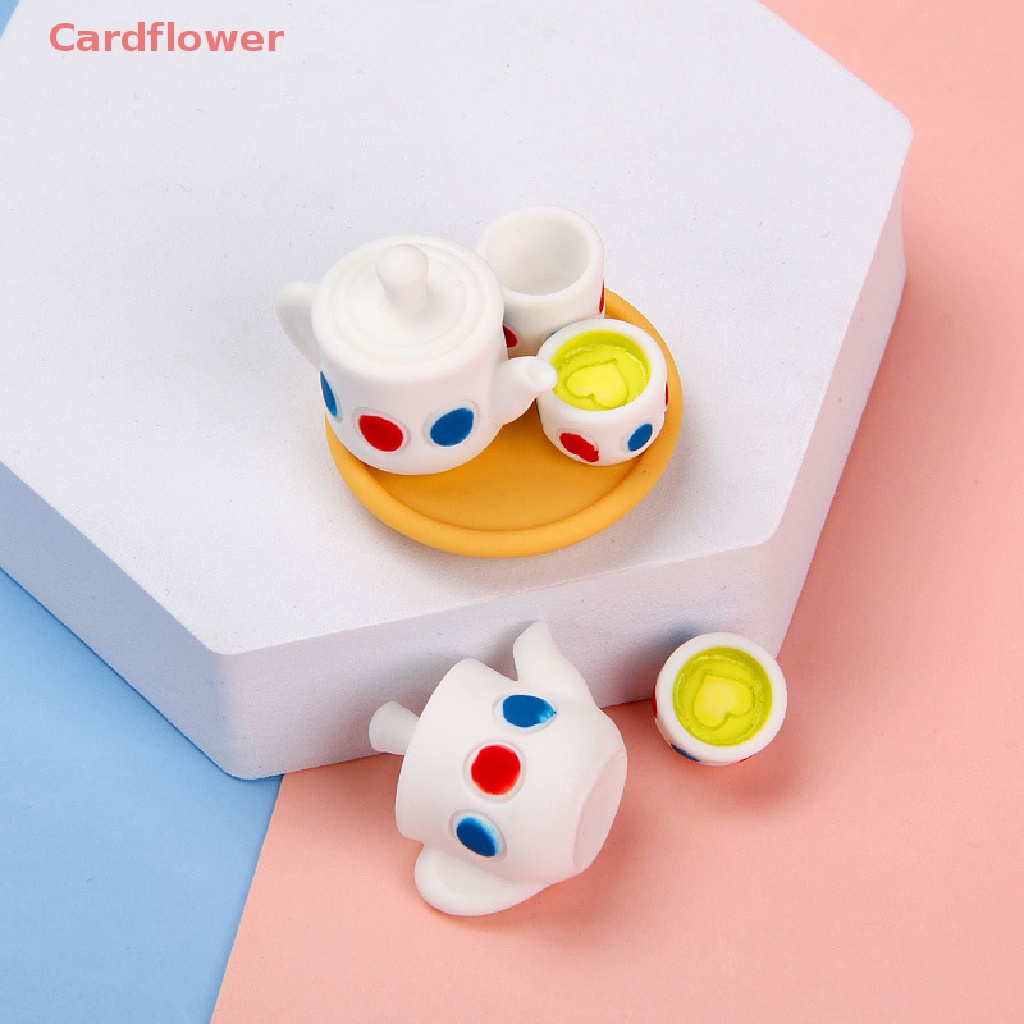 Bộ 4 Món Ấm Tách Uống Trà / Đĩa / Tách Trang Trí Nhà Búp Bê Diy Mới