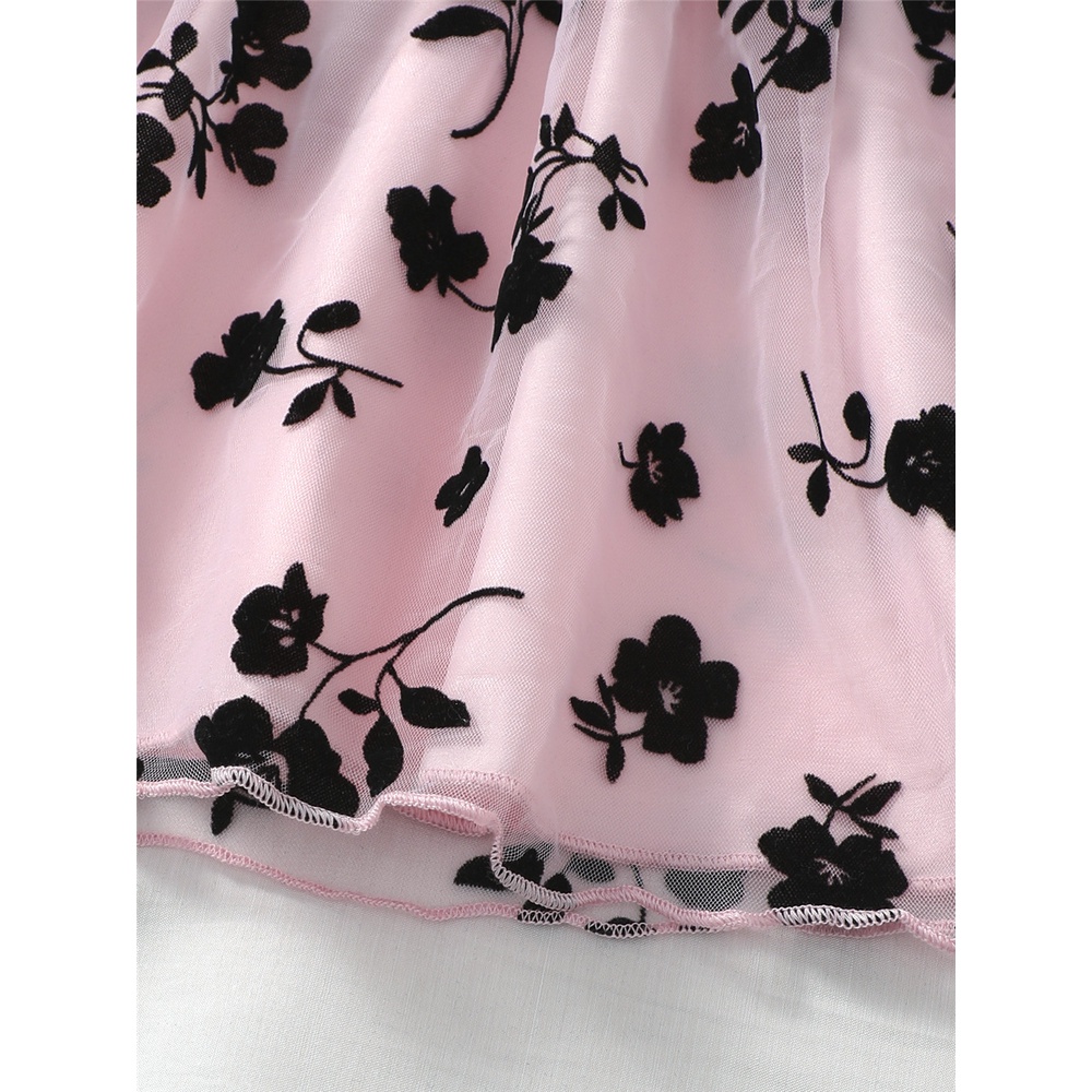 Đầm Sát Nách Cổ Peter Pan Đáng Yêu Cho Bé Gái 4-7 Tuổi