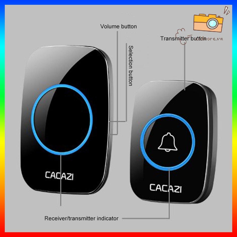 A10 Chống Thấm Nước Tại Nhà Chuông Cửa Không Dây Đèn Led Thông Minh Gọi Chuông Điều Khiển Từ Xa 300M Pin Nút 38 Vòng 1 Nút 1 Đầu Thu